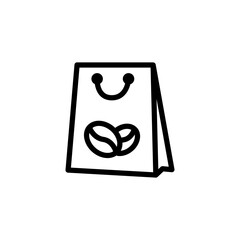 bean coffee bag icon logo vector image