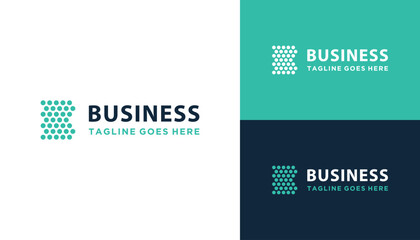 Modern Initial Letter B with Digital Halftone Dots Logo Design