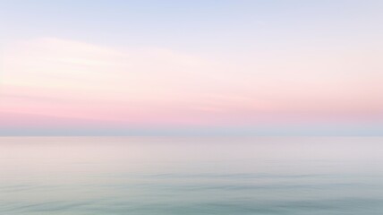 Obrazy na Plexi  Clear blue sky sunset with glowing pink and purple horizon on calm ocean seascape background. Picturesque generative ai
