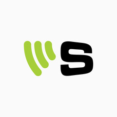 Logo design graphic concept creative premium vector initial S font line wifi network wireless signal. Related to monogram typography hotspot internet