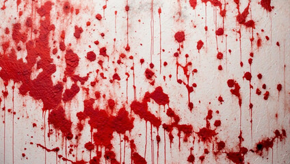 Texture of blood stains on the wall. Blood stained dirty wall background.