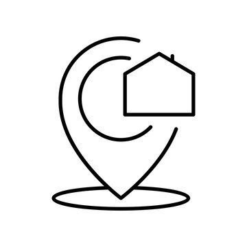 house pin line icon logo vector image