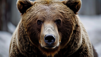 brown bear close up - obrazy, fototapety, plakaty