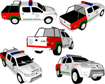 Vector sketch illustration of police patrol car design