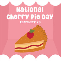 Perfect for National Cherry Pie Day celebrations, this vector graphic honors the holiday.