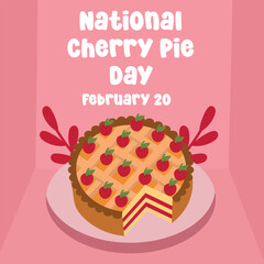 Perfect for National Cherry Pie Day celebrations, this vector graphic honors the holiday.