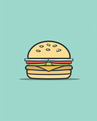 minimalistic hamburger cartoon illustration