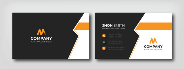 Modern Yellow And Black Business Card Design Creative And Clean Professional Corporate Business Card Template For Brand Identity.