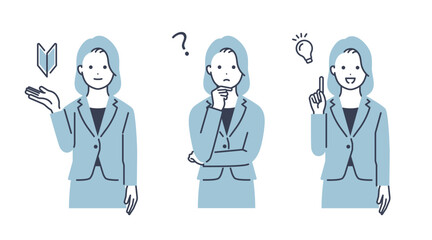 スーツを着た女性のベクターイラスト素材