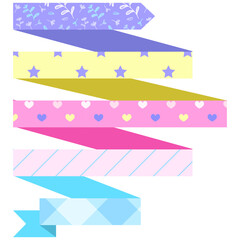 pastel ribbon bookmark banner collection