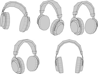 Vector sketch illustration of teenage headphones design