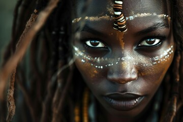 Beautiful African tribe woman. - obrazy, fototapety, plakaty