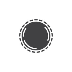 Dotted circular shaped button vector icon