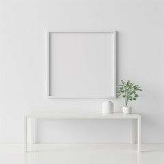 mockup of empty white frame