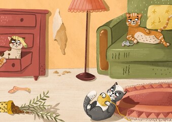 A perfect cat’s living room