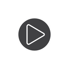 Button right facing triangle vector icon