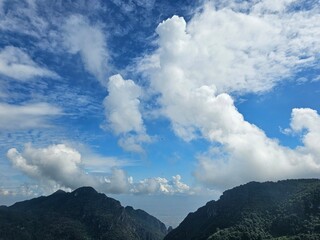 clouds over the mountains