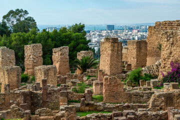 Vue sur Tunis depuis le site archéologique de Carthage