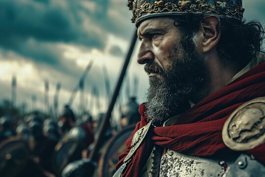 King David in the battlefield, Bible story.