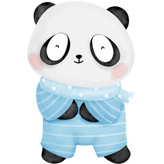 Whimsical Panda Valentine Watercolor  a Cute Clipart for Romantic Valentine's Day Celebrations.
