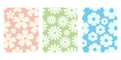 Flower pattern background, Pastel Flower vector background, seamless pattern decorated with daisy flower vector illustration background 