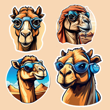 camel stickers for t-shirts with mascot images