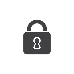 Padlock with keyhole vector icon