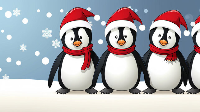 penguins on the christmas
