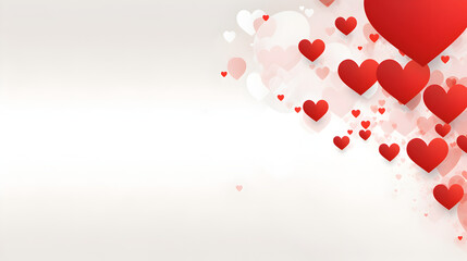 valentine red hearts background with copy space