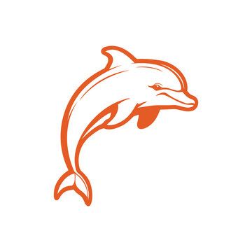 Red Dolphin Mascot Illustration