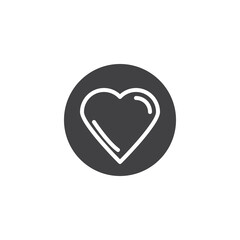 Circle button with heart vector icon