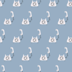 seamless pattern, retro telephone art surface design for fabric scarf and decor
- 712068102