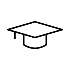 graduate hat line icon logo vector