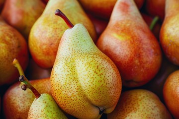 Fresh sweet pears close up.