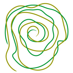 hand drawn illustration of a ribbon element design green line