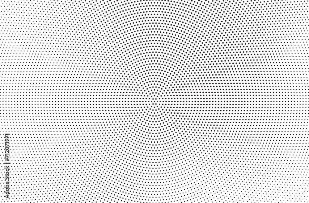 Poster Halftone effect vector background. Grunge halftone background with dots. Abstract monochrome halftone modern black white pattern.