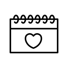calendar love line icon logo vector
