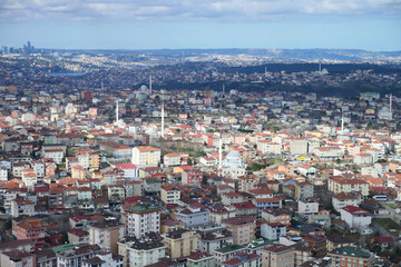 Fototapeta na wymiar Arial View of Istanbul residential buildings 