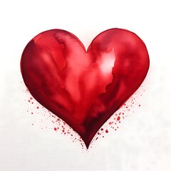 red heart on white background