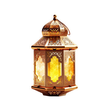 Ramadan lamp isolated on transparent background, Generative ai