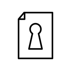 paper lock line icon logo vector