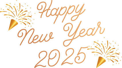 Obraz premium Happy New Year 2025 | 2025 New Year in Buettyful color PNG 