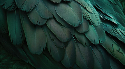Fototapeta premium Beautiful dark green viridian vintage color trends feather texture background