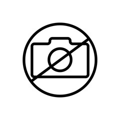 no camera line icon logo vector