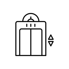 Lift outline icons, minimalist vector illustration ,simple transparent graphic element .Isolated on white background