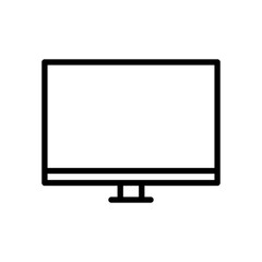 monitor art line icon logo vector