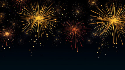 Fototapeta premium Beautiful creative holiday background with fireworks and sparkles