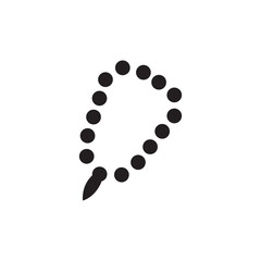 prayer beads muslim line icon logo vector