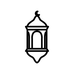 lantern muslim line icon logo vector