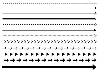 シンプルな飾り罫線・ライン・矢印のイラストセット（点線、矢印）	